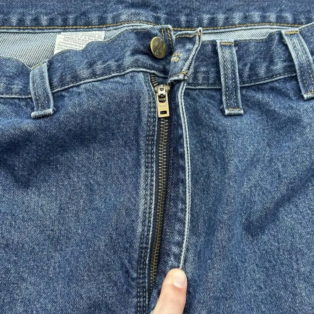 Carhartt Traditional Fit Men’s Size 48x30 Straight Leg Blue Cotton Denim Jeans